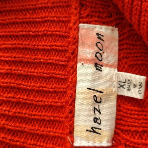 Hazel Moon Round Neck Sz XL Short Sleeves Red Cardigan Floral Embroidery B31 X P - Picture 11 of 14